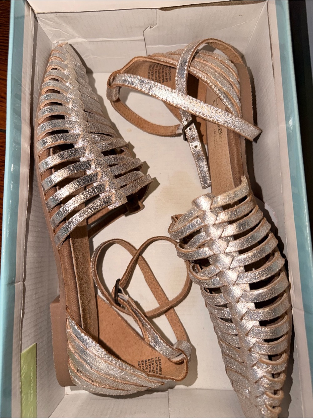 Seychelles New In Box Trinket Pewter Distressed Suede Sandal/Flat